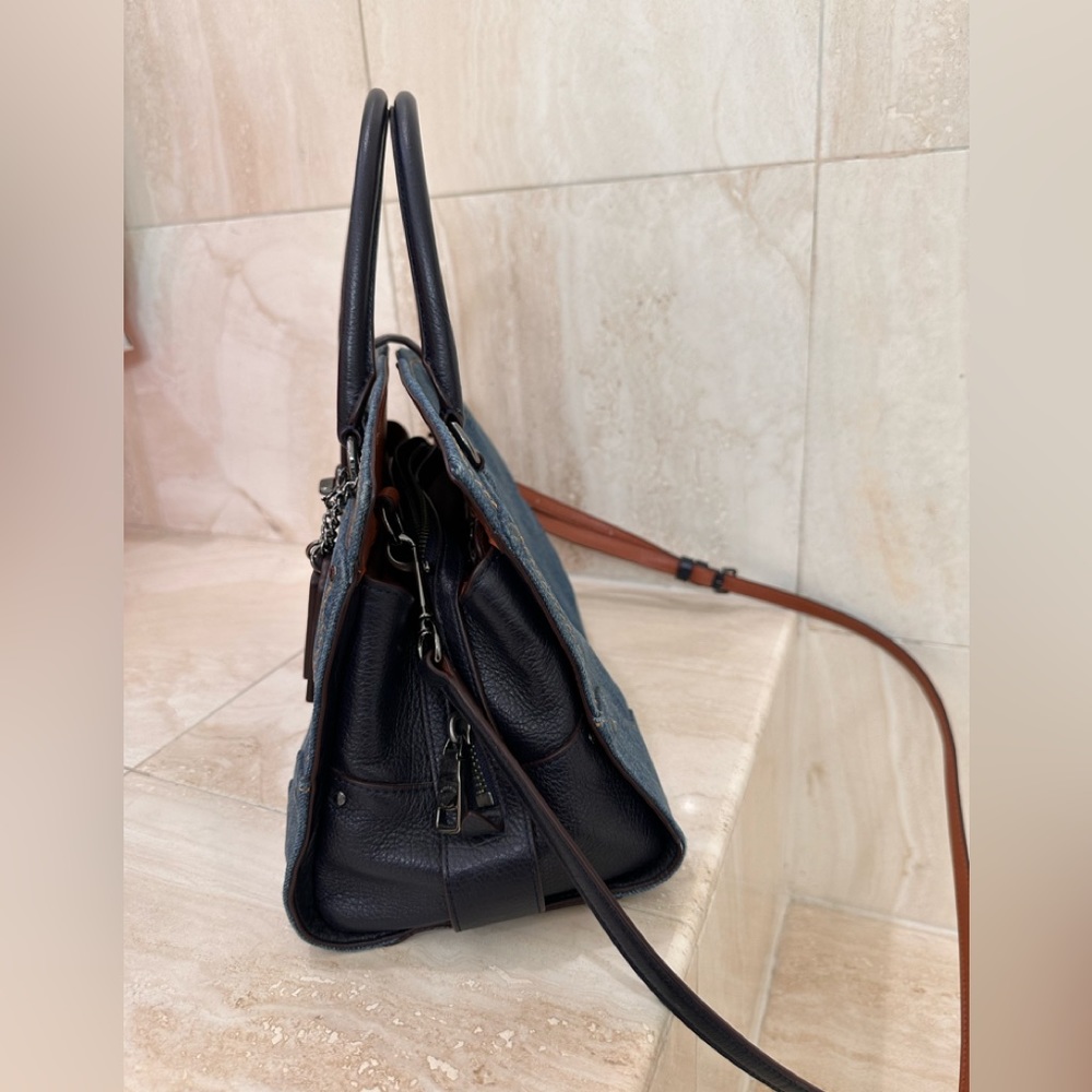 Coach Denim Blue and Black Crossbody Bag - Picture 2 of 8